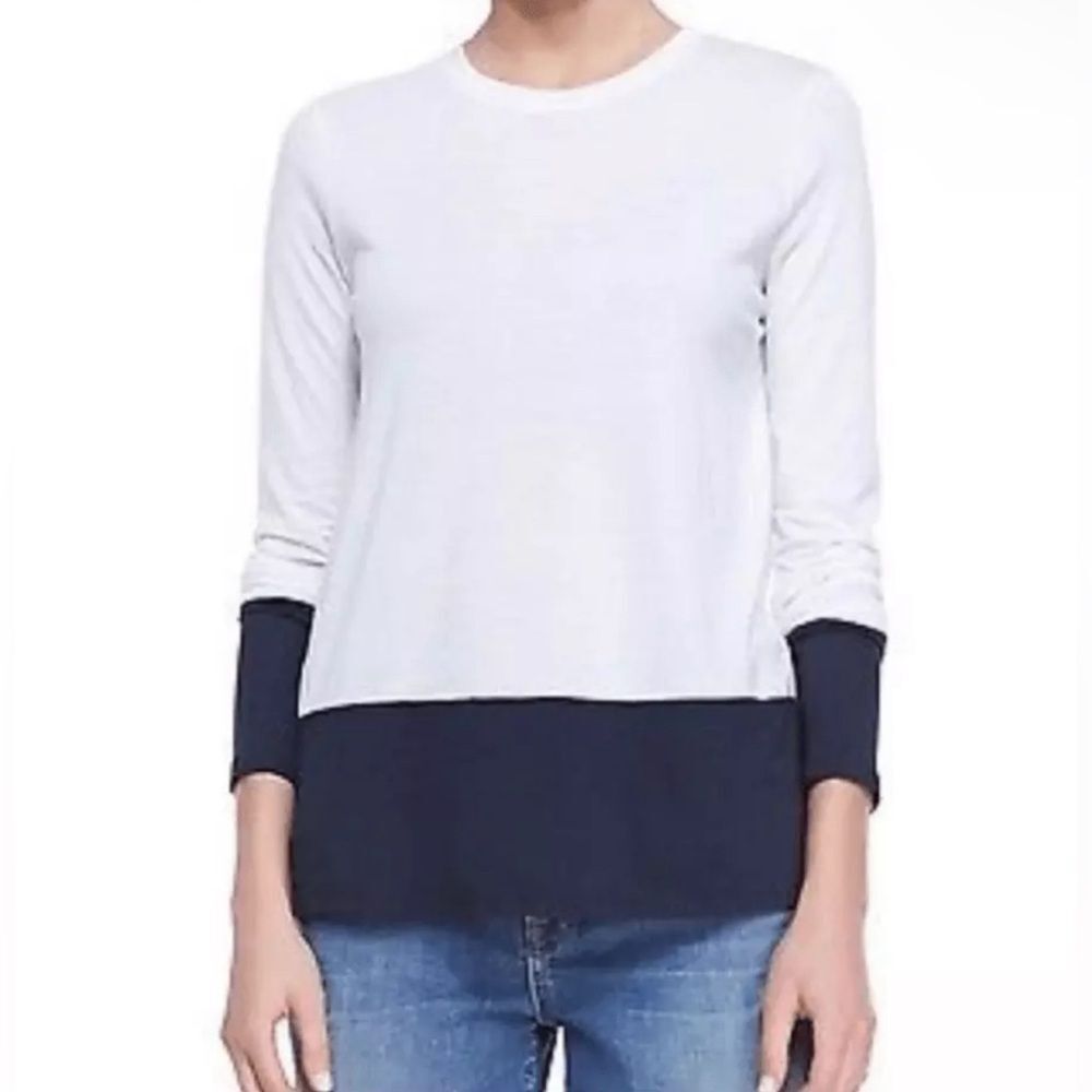 Vince color block 100% cotton long sleeve tee size XS